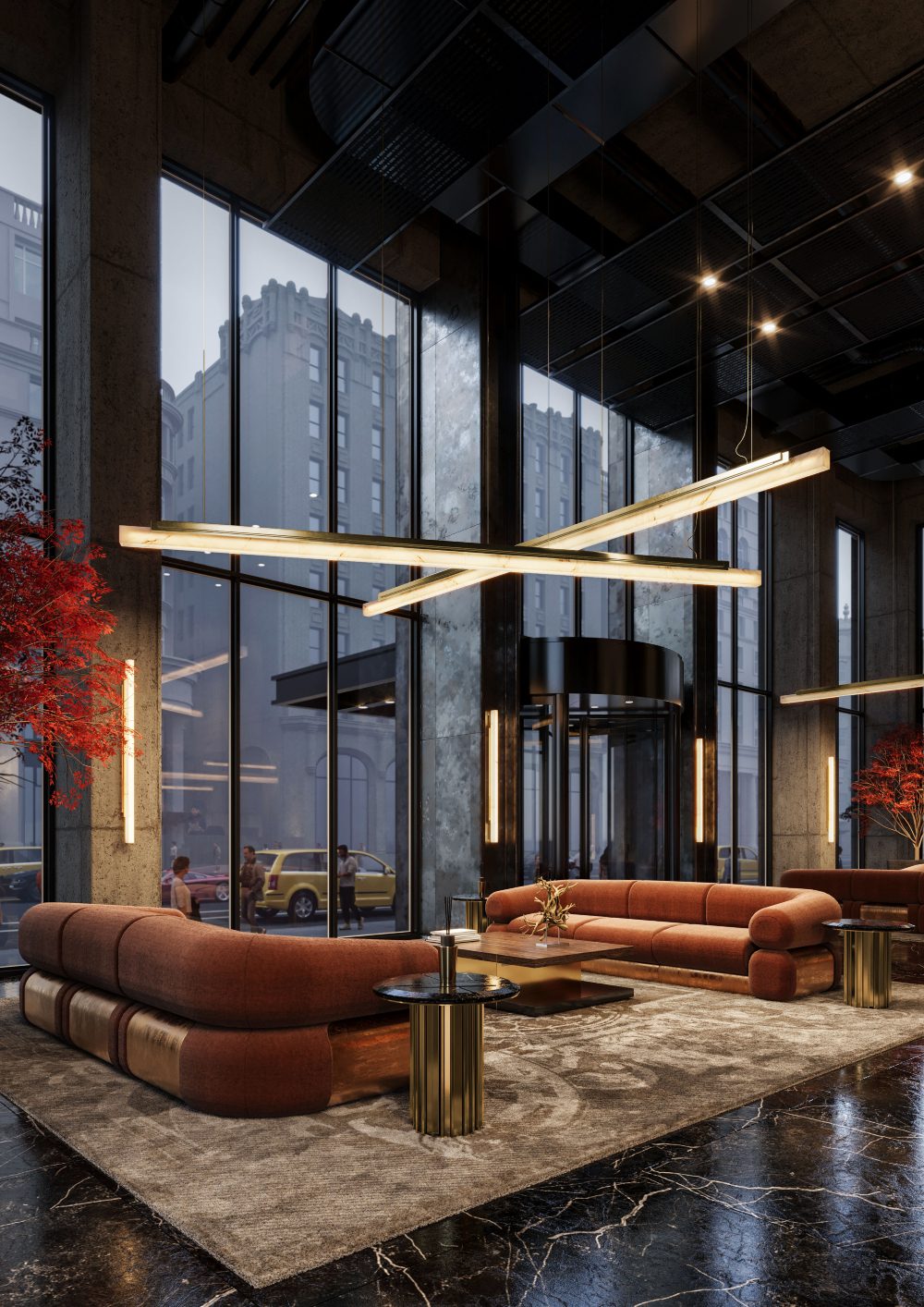 Boutique hotel lobby